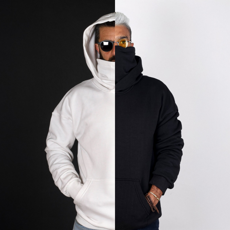 PACK 2 Sweats à capuche Noir & Blanc